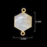24K Gold Electroplated Mother of Pearl Hexagon Pendant - DIY Jewelry Making