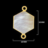 24K Gold Electroplated Mother of Pearl Hexagon Pendant - DIY Jewelry Making