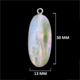 Gold Electroplated Mother of Pearl Charm, Oval Bezel Pendant