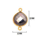 Pyrite Stone Necklace for Jewelry Making - 12mm 15mm 18mm 25mm 30mm Heart Bezel Charms Pendants 24K Gold Plated Over 925 Sterling Silver DIY