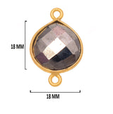 Pyrite Stone Necklace for Jewelry Making - 12mm 15mm 18mm 25mm 30mm Heart Bezel Charms Pendants 24K Gold Plated Over 925 Sterling Silver DIY