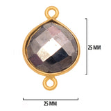 Pyrite Stone Necklace for Jewelry Making - 12mm 15mm 18mm 25mm 30mm Heart Bezel Charms Pendants 24K Gold Plated Over 925 Sterling Silver DIY