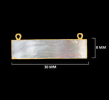 Mother Of Pearl Shell Stone Necklace for Jewelry Making - 10X40mm 15X20mm 8X30mm Rectangle/Bar Bezel Charms Pendants 24K Gold Electroplated