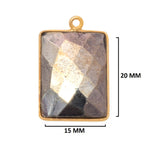 Pyrite Stone Necklace for Jewelry Making 10X40mm 15X20mm 8X30mm Rectangle/Bar Bezel Charms Pendants 24K Gold Plated Over 925 Sterling Silver