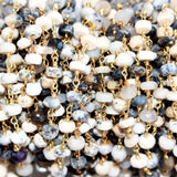 dendritic opal handmade gemstone bead chain.