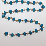dark blue jade semi-precious gemstone beads black oxidized antique rosary chain for a necklace, earrings, anklet, and bracelet making.