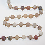 light brown druzy shaded semi-precious gemstone beads black oxidized antique rosary chain for a necklace, earrings, anklet, and bracelet making.