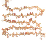 multi moonstone natural semi-precious gemstone beads 24k gold plated over silver rosary chain for a necklace, earrings, anklet, and bracelet making.