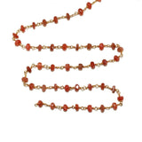 peach moonstone faceted 2mm 3-4mm 4-5mm bead rosary chain.