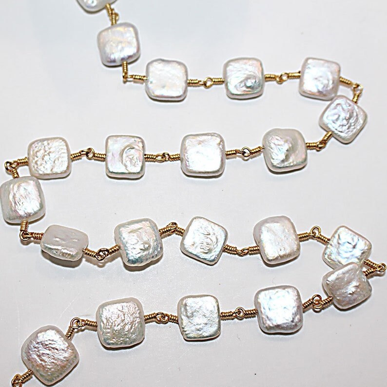 freshwater pearl box semi-precious gemstone beads black oxidized antique rosary chain for a necklace, earrings, anklet, and bracelet making.