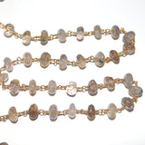 black rutilated semi-precious gemstone beads black oxidized antique rosary chain for a necklace, earrings, anklet, and bracelet making.