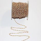 sunstone faceted 2mm 3mm bead rosary chain.
