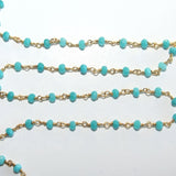 swiss blue chalcedony semi-precious gemstone beads black oxidized antique rosary chain for a necklace, earrings, anklet, and bracelet making.