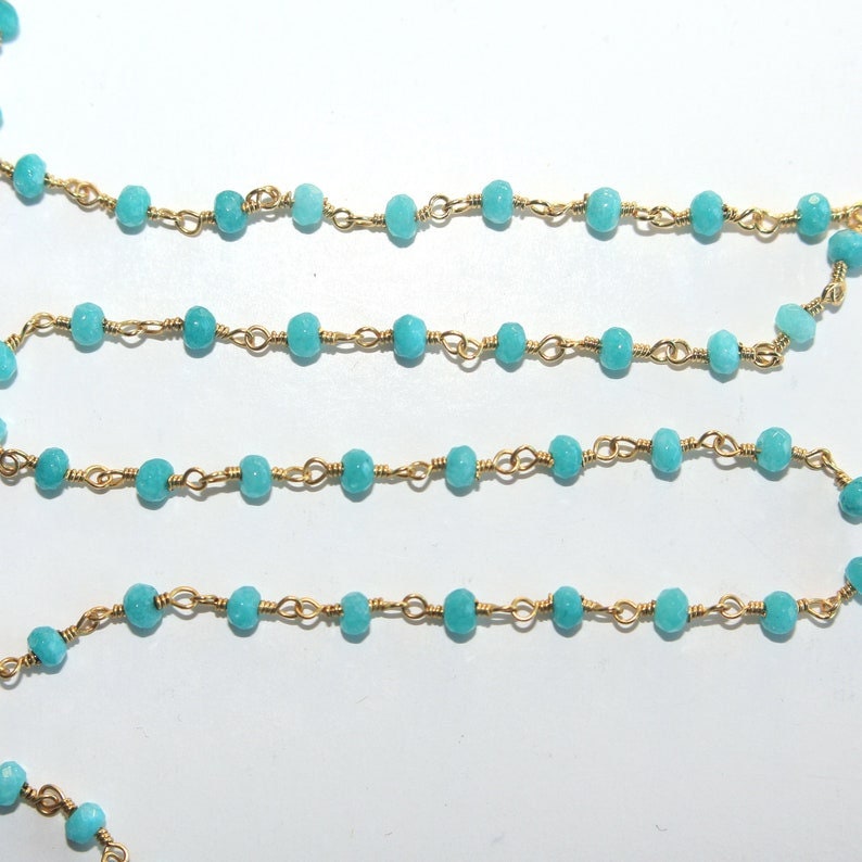 swiss blue chalcedony semi-precious gemstone beads black oxidized antique rosary chain for a necklace, earrings, anklet, and bracelet making.