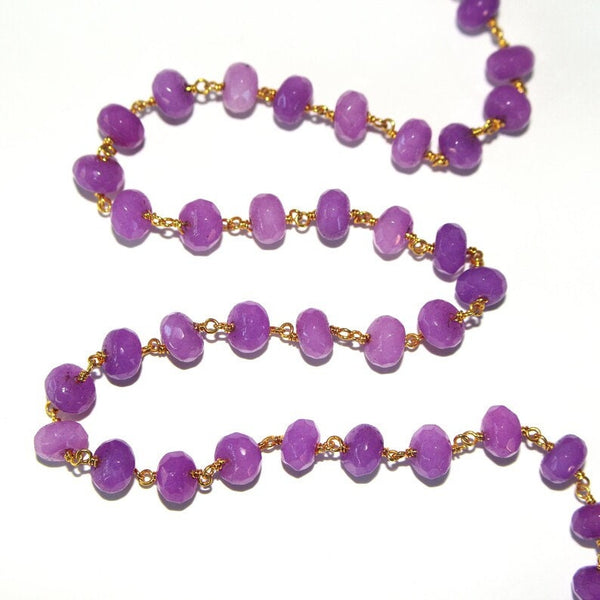 dark purple jade semi-precious gemstone beads black oxidized antique rosary chain for a necklace, earrings, anklet, and bracelet making.