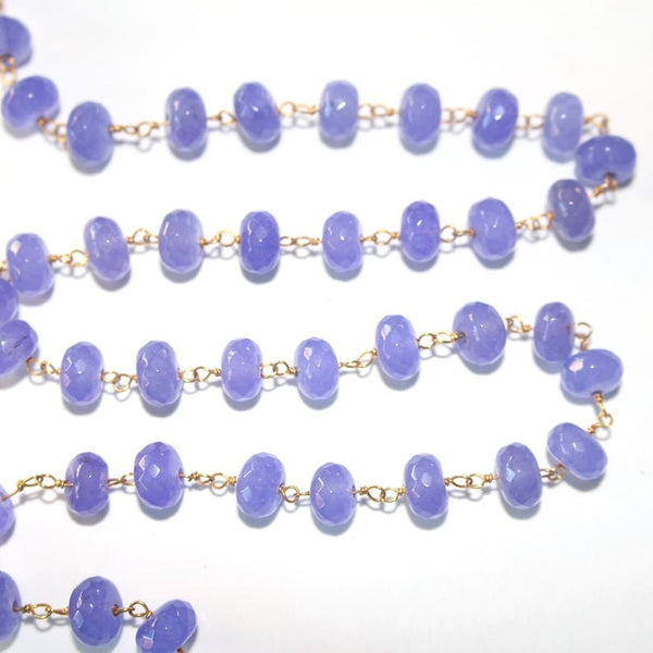 light purple jade semi-precious gemstone beads black oxidized antique rosary chain for a necklace, earrings, anklet, and bracelet making.