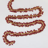 ruby jade semi-precious gemstone beads 24k gold plated over silver rosary chain for a necklace, earrings, anklet, and bracelet making.