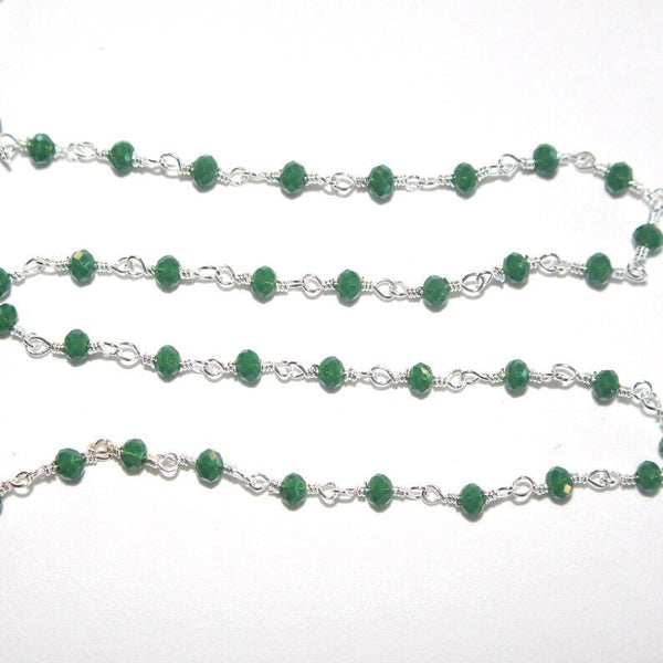 green quartz gemstone bead chain silver, women jewelry making necklaces, earrings, and bracelets bead chain.