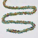 multi color semi-precious gemstone beads 24k gold plated over silver rosary chain for a necklace, earrings, anklet, and bracelet making.