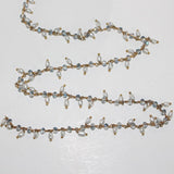 dark mystic quartz gemstone bead chain 24k gold plated over silver, women jewelry making necklaces, earrings, and bracelets bead chain.