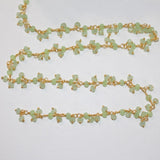 green chalcedony quartz gemstone bead chain silver, women jewelry making necklaces, earrings, and bracelets bead chain.