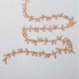 pink chalcedony quartz gemstone bead chain silver, women jewelry making necklaces, earrings, and bracelets bead chain.