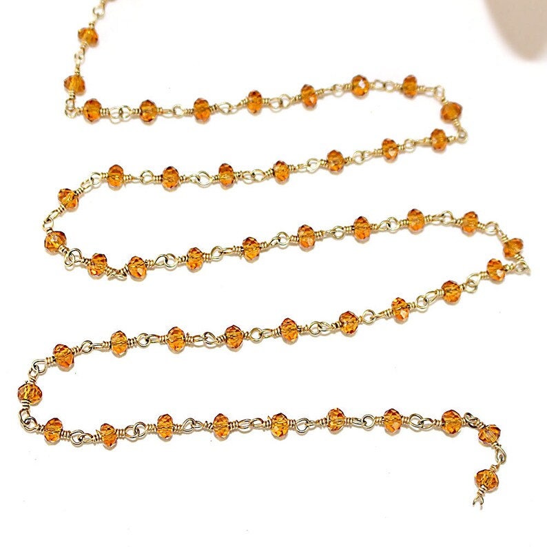 Dark Citrine quartz gemstone bead chain 24k gold plated over silver, women jewelry making necklaces, earrings, and bracelets bead chain.