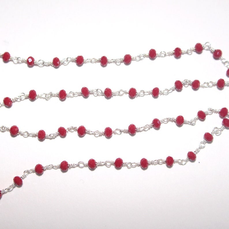 dark coral quartz gemstone bead chain silver, women jewelry making necklaces, earrings, and bracelets bead chain.