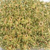 peridot gemstone bead chain 24k gold plated over silver, women jewelry making necklaces, earrings, and bracelets bead chain.