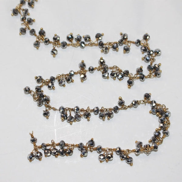 pyrite quartz gemstone bead chain silver, women jewelry making necklaces, earrings, and bracelets bead chain.