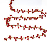 red garnet quartz gemstone bead chain silver, women jewelry making necklaces, earrings, and bracelets bead chain.
