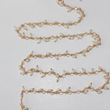 rose quartz gemstone bead chain 24k gold plated over silver, women jewelry making necklaces, earrings, and bracelets bead chain.