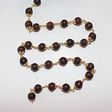 wooden beads cape quartz faceted 6mm bead rosary chain.
