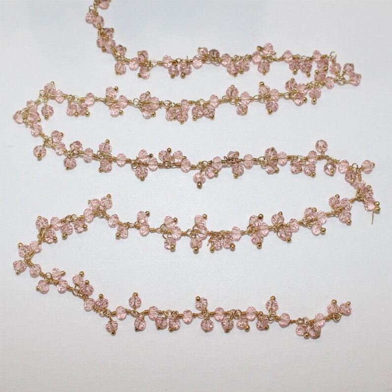 rose quartz gemstone bead chain silver, women jewelry making necklaces, earrings, and bracelets bead chain.