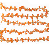 carnelian natural semi-precious gemstone beads 24k gold plated over silver rosary chain for a necklace, earrings, anklet, and bracelet making.