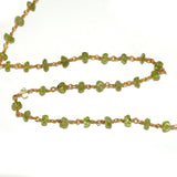 peridot faceted 2mm 3mm bead rosary chain.