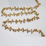 pyrite gold coated natural semi-precious gemstone beads 24k gold plated over silver rosary chain for a necklace, earrings, anklet, and bracelet making.
