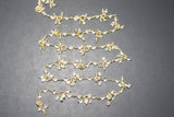 clear quartz gemstone bead chain 24k gold plated over silver, women jewelry making necklaces, earrings, and bracelets bead chain.