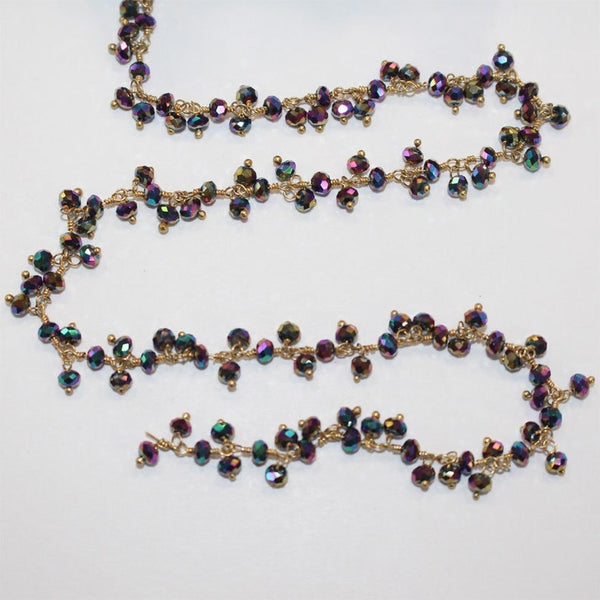 peacock pyrite quartz gemstone bead chain silver, women jewelry making necklaces, earrings, and bracelets bead chain.
