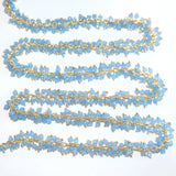 blue chalcedony semi-precious gemstone beads 24k gold plated over silver rosary chain for a necklace, earrings, anklet, and bracelet making.