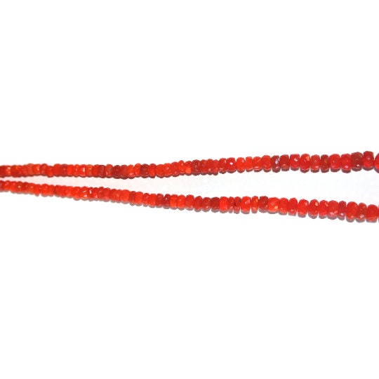 Natural Ethiopian Welo Opal Orange Faceted Rondelle Beads – AAA Fire Opal, 16 Inch Strand | October Birthstone