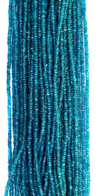 Rondelle Shaped Neon Apatite Gemstone Beads