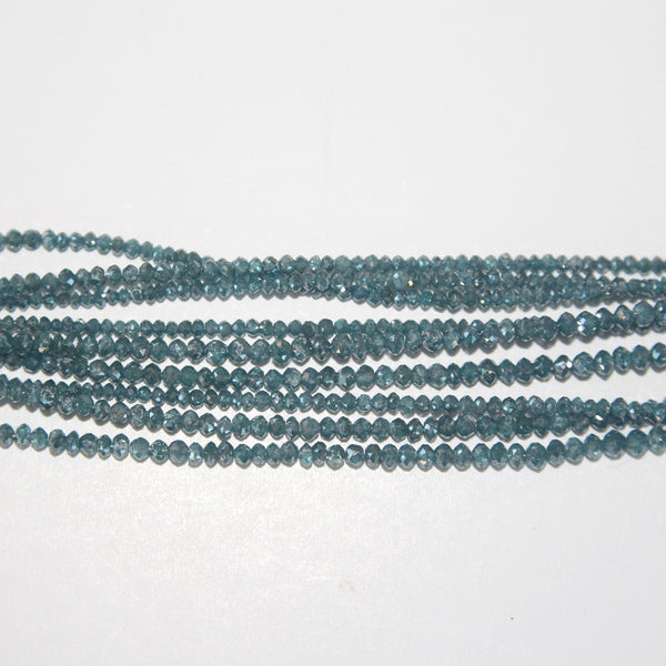Blue Diamond natural precious gemstone bead strands, rondelle shaped 4-inch long bead strand, faceted bead handmade gemstone bead strand 3 Carat, women jewelry making necklaces, earrings, and bracelets bead strands.