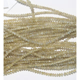 Yellow Diamond natural precious gemstone bead strands, rondelle shaped 4-inch long bead strand, faceted bead handmade gemstone bead strand 2.5 Carat, women jewelry making necklaces, earrings, and bracelets bead strands.