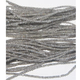 Gray Diamond natural precious gemstone bead strands, rondelle shaped 4-inch long bead strand, faceted bead handmade gemstone bead strand 2.5 Carat, women jewelry making necklaces, earrings, and bracelets bead strands.