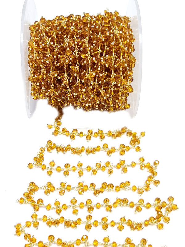 dark citrine quartz gemstone bead chain silver, women jewelry making necklaces, earrings, and bracelets bead chain.