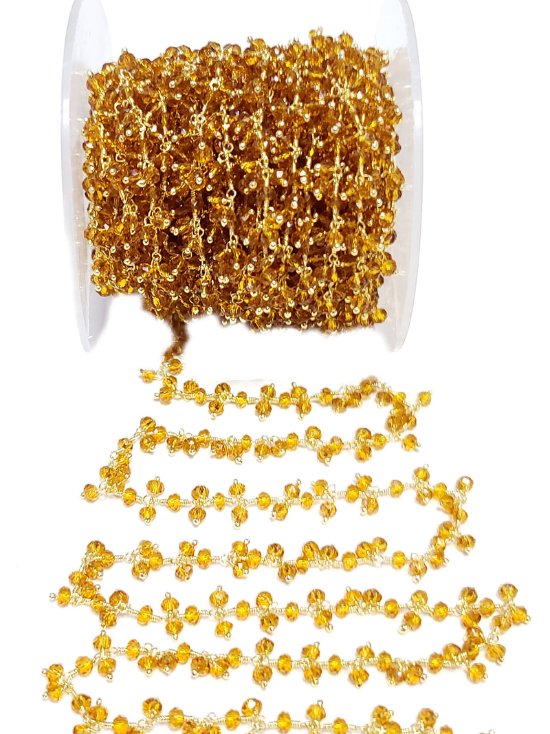 dark citrine quartz gemstone bead chain silver, women jewelry making necklaces, earrings, and bracelets bead chain.