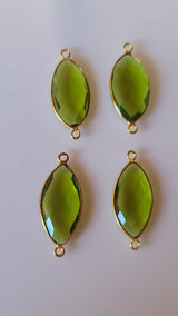 Boho Chic Peridot Bezel Pendant - Handcrafted Gemstone Necklace with 24kt Gold Plating