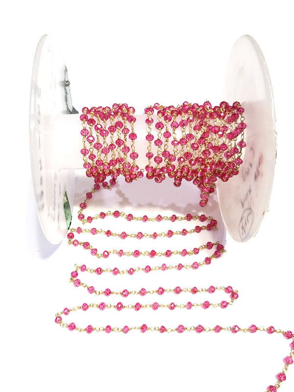 rose quartz semi-precious gemstone beads black oxidized antique rosary chain for a necklace, earrings, anklet, and bracelet making.