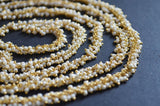 pearl smooth semi-precious gemstone beads 24k gold plated over silver rosary chain for a necklace, earrings, anklet, and bracelet making.